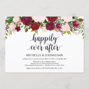 Invitation Accueil Mariage Elopement Marsala Rose