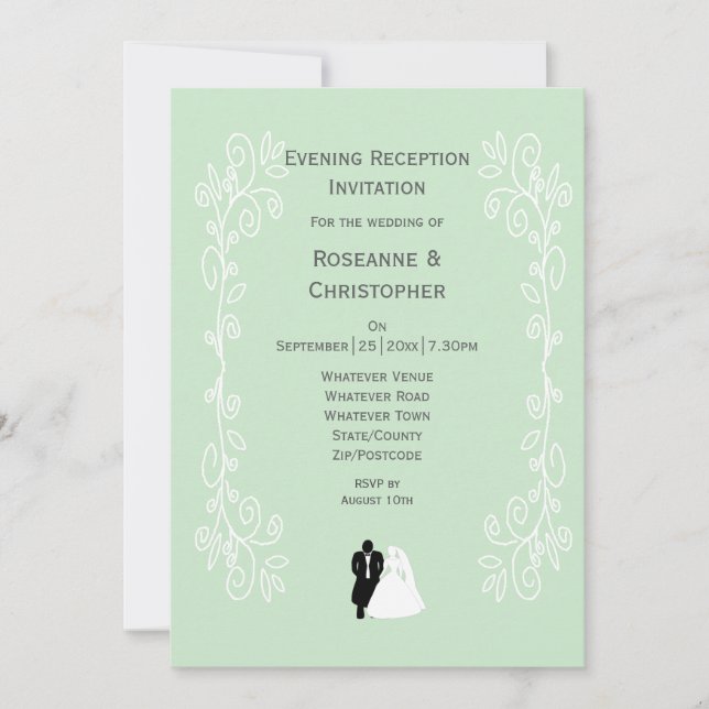 Invitation Accueil Mariée Et Mariage De Salle De Mariage (Devant)