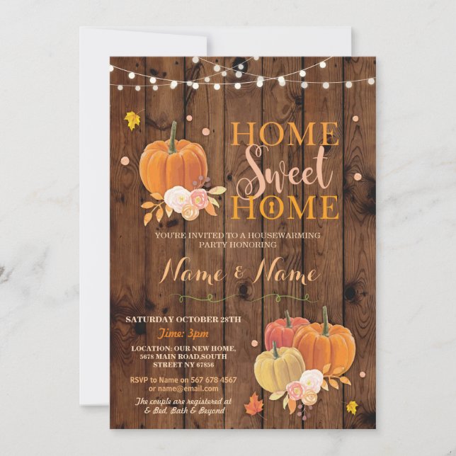 Invitation Accueil Réchauffement maison Sweet Home Automne Ci (Devant)