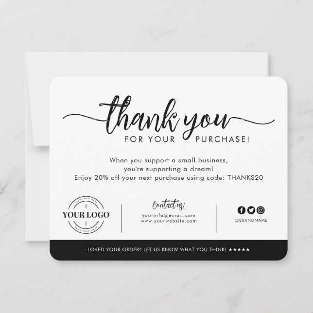 Invitation Acheter un Merci de logo personnalisé d'entreprise (Devant)