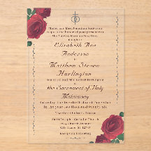 Invitation Acrylique Catholique Rose