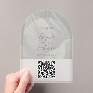 Invitation Acrylique Code QR mariage