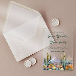 Invitation Acrylique de cactus du désert de Terrac