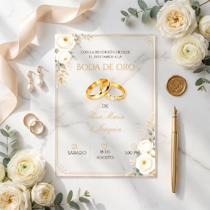 Invitation acrylique élégante pour Noces d'Or 50