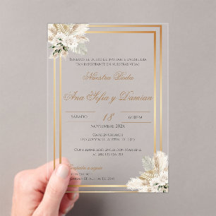 Invitation Acrylique Mariage Boho Espagnol