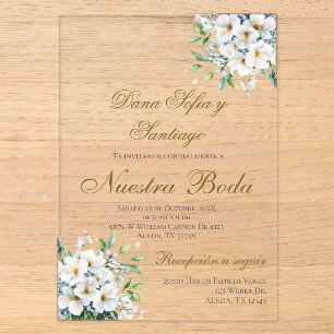 Invitation Acrylique Mariage Boho Espagnol