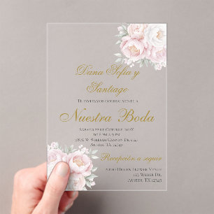Invitation Acrylique Mariage Boho Espagnol