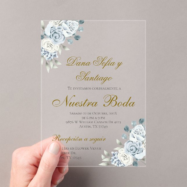 Invitation Acrylique Mariage Boho Espagnol (In situ (ordinateur de poche))