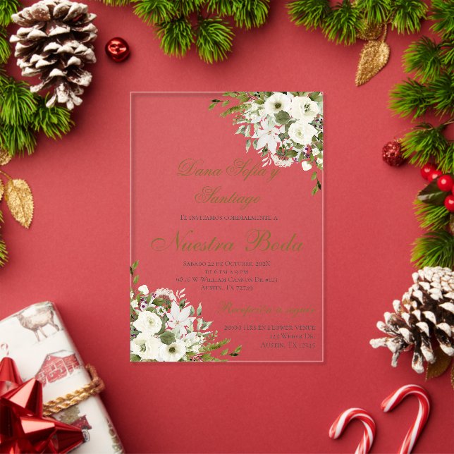 Invitation Acrylique Mariage Boho Espagnol (Insitu (vacances))