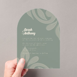 Invitation Acrylique Mariage classique Damask Eart