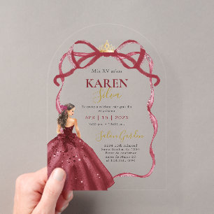 Invitation Acrylique pour Quinceanera
