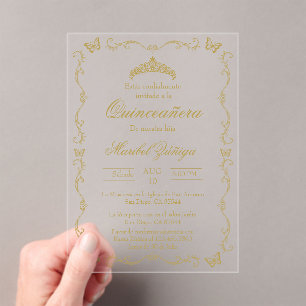Invitation Acrylique Quinceanera