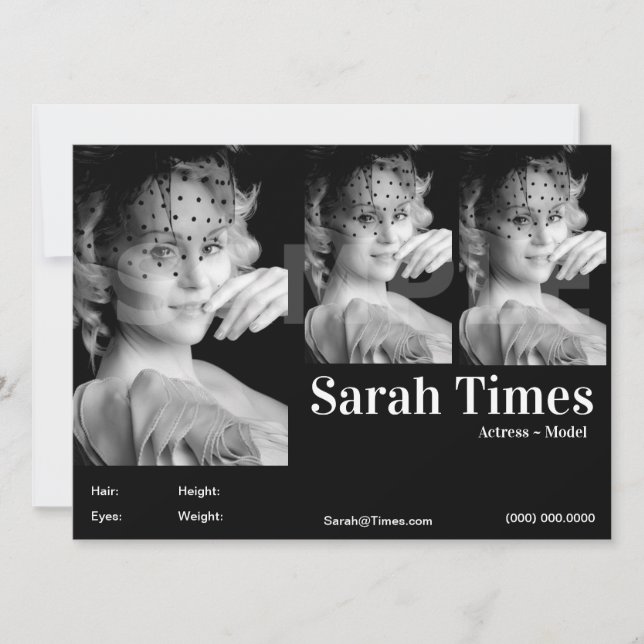 Invitation Acteur et modèle Modèle d'écran (Devant)