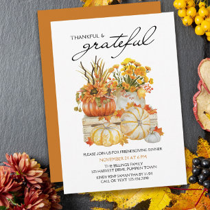 Invitation Action de grâce de la récolte de citrouilles recon