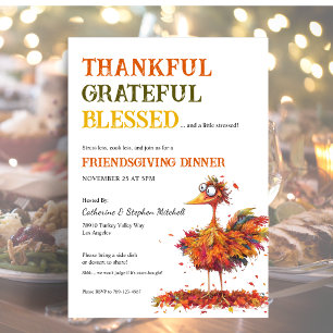 Invitation Action de grâce Friendsgiving Cute Remerciements R