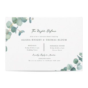 Invitation Adélaïde Répétition Mariage Aquarelle Eucalyptus