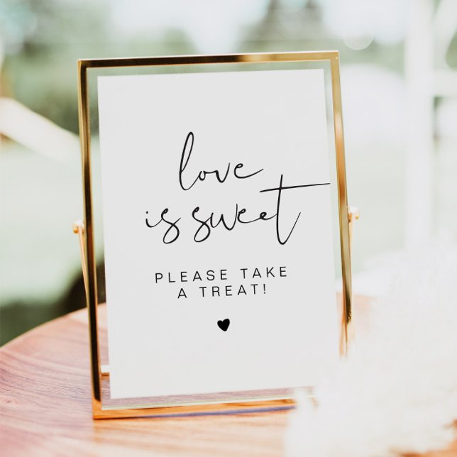 Invitation ADELLA Minimal Love is Sweet Treat Favor Sign (Créateur téléchargé)