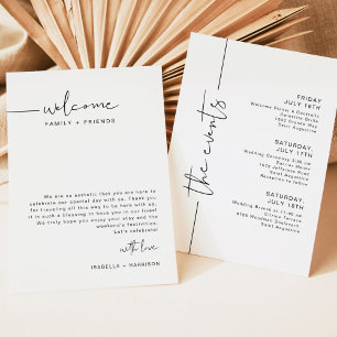 Invitation ADELLA Moderne Mariage Week-end Calendrier de bien
