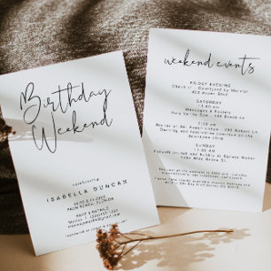 Invitation ADELLA Moderne minimaliste Anniversaire du week-en