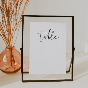 Invitation ADELLA Moderne minimaliste Mariage noir Numéro de