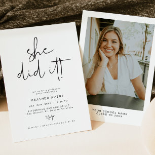 Invitation ADELLA Parti minimaliste Moderne de graduation