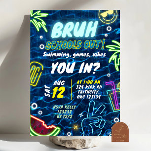 Invitation Adieu école Pool Party Splash été