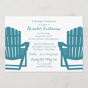 Invitation Adirondack Chaises Plage Anniversaire