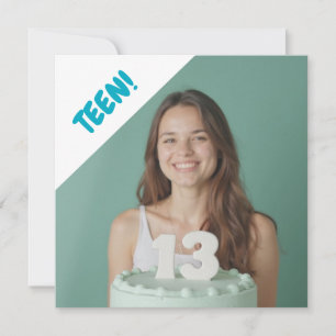 Invitation Ado 13 ans Photo personnalisée Fête d'anniversaire