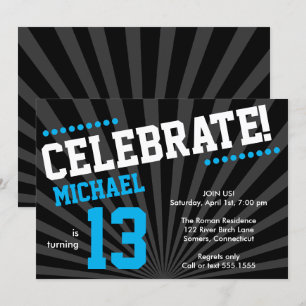 Invitation Ado Boy Birthday Invitation-Any Year, Blue
