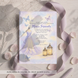 Invitation Ado fille papillon Quinceañera robe Lilac douce