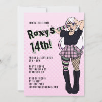 Ado fille Pink Cartoon Punk 14e anniversaire