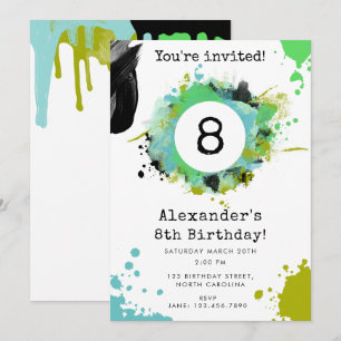 Invitation Ado Tween Young Boy Custom Age Fête d'anniversaire