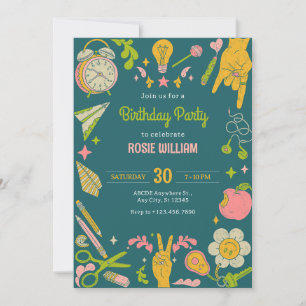 Invitation Ado y2k illustration retour à la fête scolaire