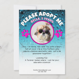 Invitation Adoptez moi chien personnalisé abri photo animal s