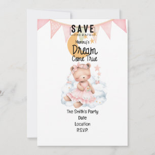 Invitation Adoption Foster Child Girl Pink thème party