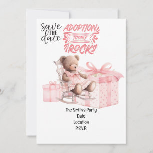 Invitation Adoption Foster Child Girl Pink thème party