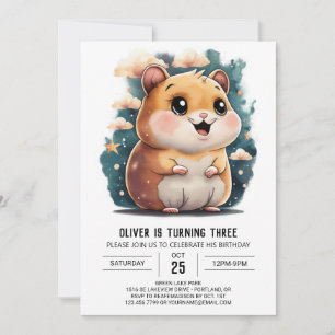 Invitation Adorable Aventures Hamster Anniversaire
