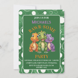 Invitation Adorable Baby Dinosaur's Party