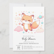 Adorable Baby shower de renard boisé