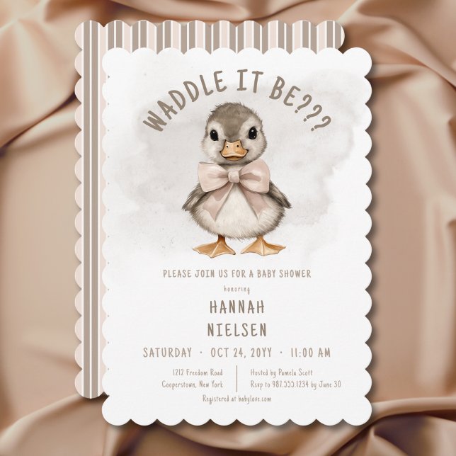 Invitation Adorable Baguette De Canard Ce Sera Baby shower (Adorable Duckling Waddle It Be Baby Shower Invitation)