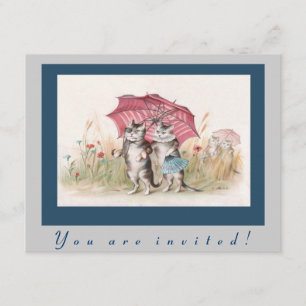 Invitation Adorable Chat Vintage