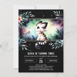 Invitation Adorable Château Tiger Anniversaire
