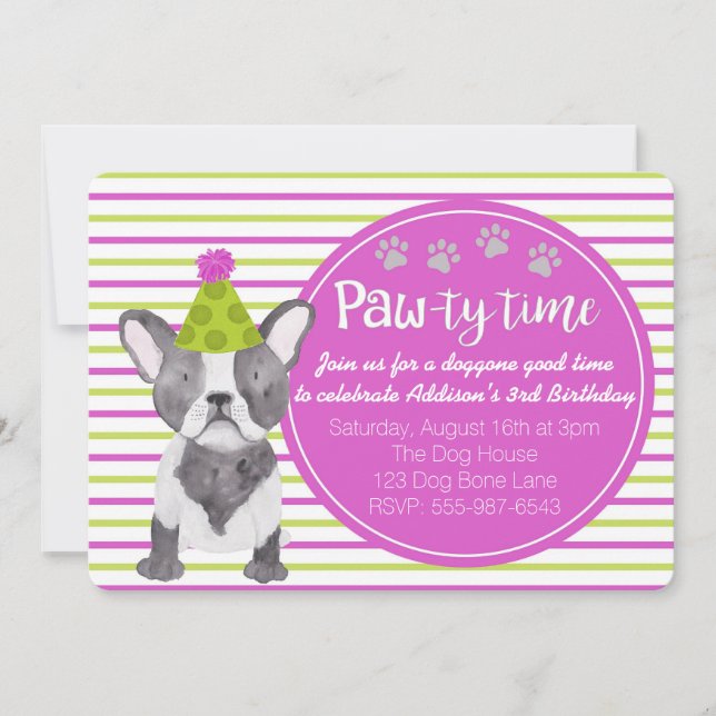 Invitation Adorable Chien Chien Chien Chien Chien Puppy Invit (Devant)