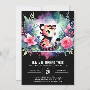 Invitation Adorable Enfants Tigre Anniversaire