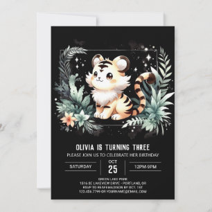 Invitation Adorable Enfants Tigre Anniversaire