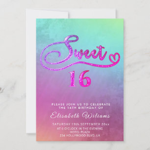 Invitation Adorable Glam holographique parties scintillant sc