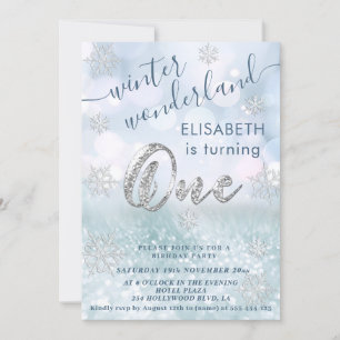 Invitation Adorable hiver merveilleux parties scintillant pre