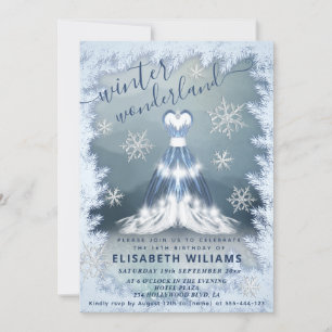 Invitation Adorable hiver merveilleux princesse robe douce 16