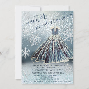 Invitation Adorable hiver merveilleux princesse robe douce 16
