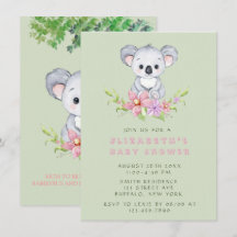 Adorable Koala ours Baby shower fille